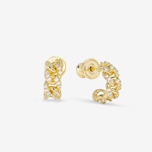 Melinda Maria Pavé Julian Chain Huggie Hoops Gold Earrings NEW - FIRM✨️
